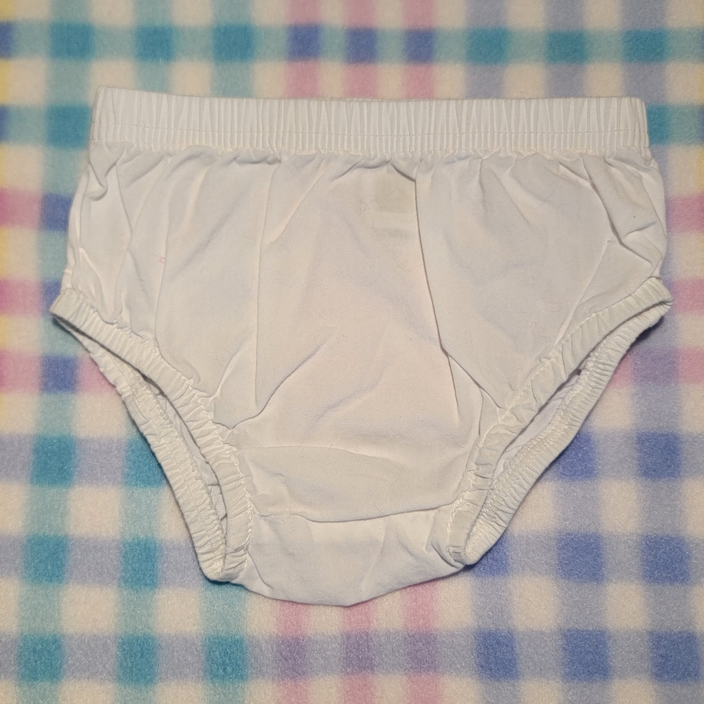 CARTER'S ♡ Sweet Pair of Solid White Cotton Elastic Diaper Cover Bottoms 6M